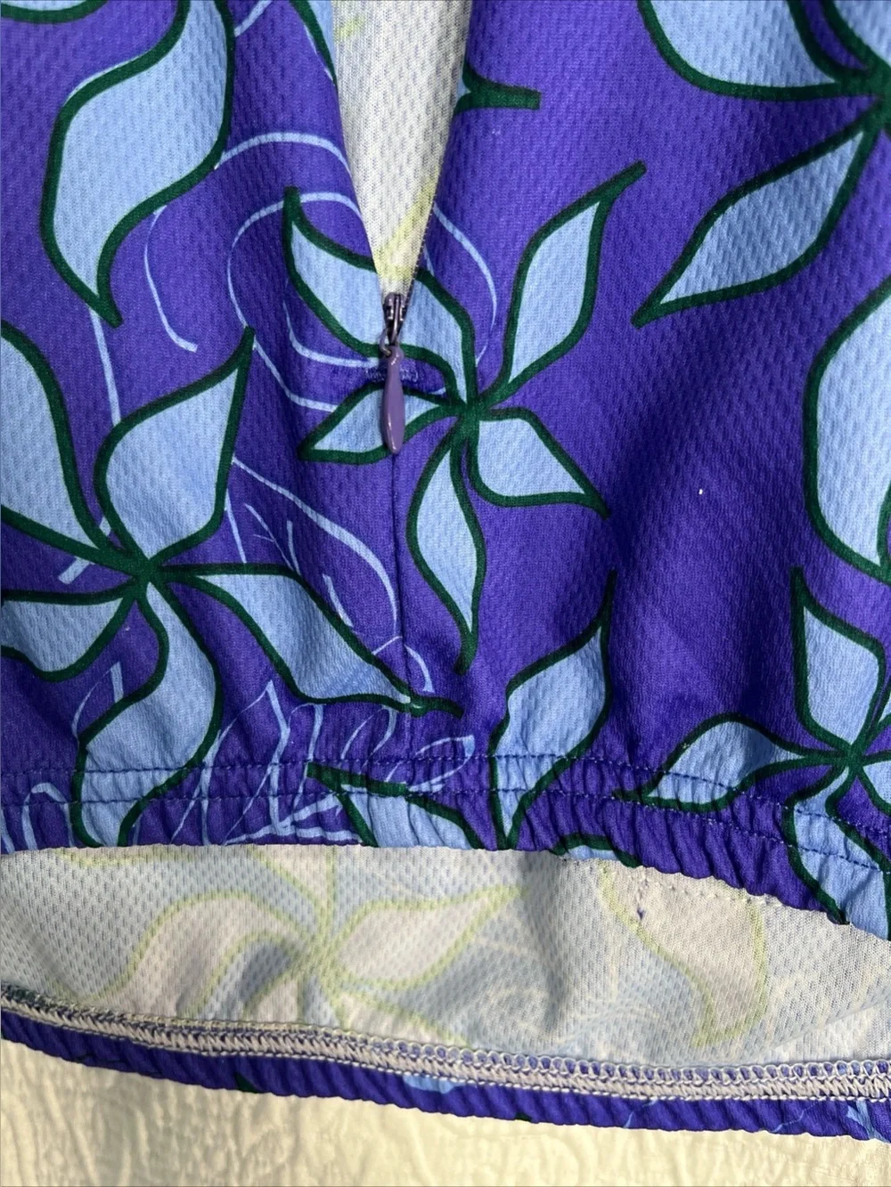 Vintage Y2K Pearl Izumi Pinwheels Bike Jersey Womens Small SS Groovy Cycling Top